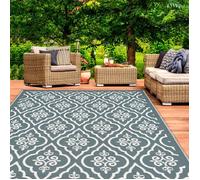 IDMARKET Tapis extérieur TUNIS gris et blanc 180 x 280 CM