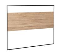 IDMarket – Tête de lit Detroit 145 cm – Bois et métal, design industriel, fixations murales – Noir