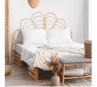 IDMARKET Tête de lit sur pied IVY 160 cm effet rotin en forme de fleur