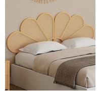 IDMarket - Tête de lit Suspendue Ivy 160 cm Effet rotin et cannage en Forme de Fleur