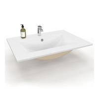 IDMarket - Vasque à encastrer Rectangle en céramique Blanche L. 61 x l. 46 x H. 17 cm