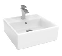 IDMarket - Vasque à Poser carrée en céramique Blanche L. 41 x l. 41 x H. 15,5 cm