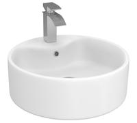 IDMarket - Vasque à Poser Ronde en céramique Blanche L. 41 x l. 41 x H. 15,5 cm