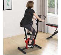 IDMarket – Vélo d'appartement – Résistance réglable, selle ajustable, écran LCD – Noir