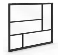 Verrière atelier géométrique L. 93 x H. 108 cm en métal noir et verre trempé