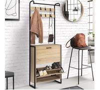 IDMarket - Vestiaire d'entrée LUIS meuble chaussures 2 portes design industriel