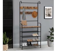 IDMARKET Vestiaire d'entrée PEDRO avec 5 étagères design industriel