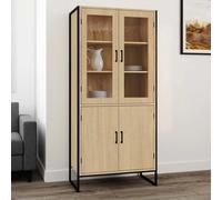 IDMarket - Vitrine Buffet Haut H. 176 cm vaisselier Detroit 4 Portes Design Industriel