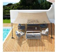 IDMarket – Voile d'ombrage carré Design Ombrière Camouflage 4x4 m Sable