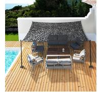 IDMarket - Voile d'ombrage rectangulaire Design ombrière Camouflage 4x6 M Gris