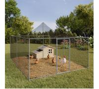IDMARKET Volière 12m² parc grillagé 3x4 M enclos poulailler pour animaux de basse cour