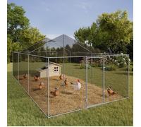 IDMarket - Volière 18 m² Parc grillagé 6 x 3 M enclos poulailler pour Animaux de Basse Cour