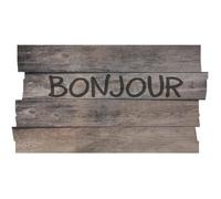 IDMAT - Tapis boston decoupe planche bonjour gris 40x70cm