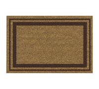 IDMAT Tapis coco naturel 40x60cm épaisseur 15 mm bord marron