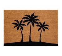 IDMAT Tapis coco naturel semelle PVC - 40 x 60 cm - Epaisseur 15 mm - Palmiers