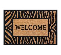 IDMAT Tapis Coco Naturel Semelle PVC 40x60cm Welcom zèbre