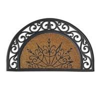 IDMAT Tapis Coral en coco forme demi-lune 45 x 75 cm