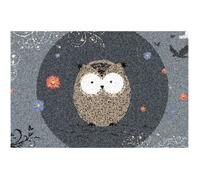IDMAT - Tapis dallas chouette fond gris 40x60cm int/ext abrité
