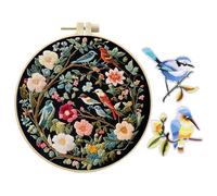 IDNVFY 1 Ensemble De Ceinture De Bâton D'Oiseau - Accessoires Et 2 Morceaux De Taches De Tissu D'Oiseau, Broderie, Ensemble De Broderies, Sac À Broderie.