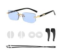 IDNVFY 1 Morceau De Verres, 1 Morceau De Longe, 1 Paire De Verres De Verres À Couverture Antidérapante, 2 Paires De Coussins D'Annulation De Silicone, Lunettes De Soleil À La Mode.