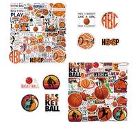IDNVFY 100 Feuilles D'Autocollants De Basket-Ball, Autocollants De Valise Décoratifs, Autocollants Créatifs, Autocollants Imperméables, Cadeau De Basket pour Les Garçons.