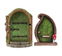 IDNVFY 2 Morceaux D'Ornements De Porte en Bois, D'Ornements Créatifs Et Intéressants, De Décorations De Jardin, Adaptées Aux Cours, Aux Maisons D'Arbres Et Aux Jardins.