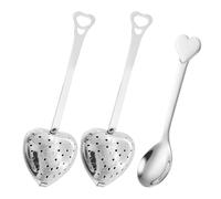 IDNVFY 2 Pièces Love Handleseck Et 1 Morceau De Cuillères d'amour, Brauer À Thé en Vrac, Filtre en Acier Inoxydable, Créativité Brauer À Thé, Outil De Brassage À Thé.