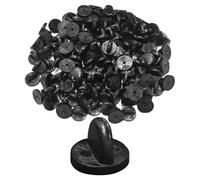 IDNVFY 200 Morceaux De Boucle De Broche en Caoutchouc Noir, Aiguille À Dessin, Boucle Rond, Assiette Arrière, Accessoires De Bijoux De Bricolage.