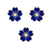 IDNVFY 3 Morceaux D'Épingle À Col De Fleurs Bleues, Épingle En Métal, Bijoux Mignons À La Mode, Insigne De Forme De Fleur, Accessoires De Vêtements.