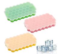 IDNVFY 3 Pièces Moule De Glaçons en Nid d'abeille, Moule en Silicone avec Couverture, Outil De Fabrication De Glaçons, Peut Être Utilisé pour Faire des Cocktails, des Boissons Et du Café.