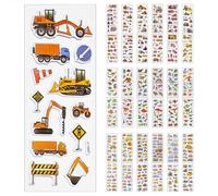 IDNVFY 3 Set Kinder -Cartoon Autocollants, Autocollants De Dinosaures, Autocollants D'Excavatrice, Autocollants Créatifs, Anniversaires pour Enfants.