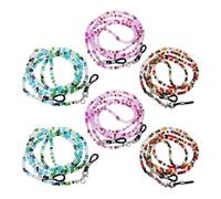 IDNVFY 6 Morceaux De Chaîne De Lunettes Perlées, Lanière De Lunettes De Lecture, Lanière De Lunettes Anti-Chute, Sangle De Lunettes De Cou Suspendue, Accessoires De Lunettes pour Femmes.