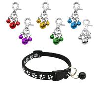 IDNVFY 6 Morceaux De Cloches pour Animaux De Compagnie Et 1 Morceau De Petit Collier pour Animaux De Compagnie, Boucle De Cloche en Métal, Fournitures en Plein Air pour Animaux De Compagnie.