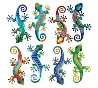 IDNVFY 8 Pièces en Métal Gecko Décorations Suspendues, Décorations Créatives Et Fans De Maison, Adaptés Au Salon, Au Jardin Et Au Balcon.