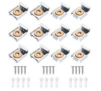 IDNVFY Support Carré En Acier Inoxydable En 12 Pièces Avec Vis, Outils De Fixation De Miroir, Accessoires De Montage De Miroir, Support De Support D'Image, Conception De La Plate-Forme Antidérapante.