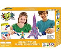 IDO3D Ultra, Coffret 8 Tubes, Loisirs Créatifs,Dessiner en 3D, Nouvelle Formule de Gel Qui Sèche Rapidement, 1 Lampe UV, 1 Plaque de Moules, 1 Calque, 1 Guide, Dès 8 Ans, Dd002