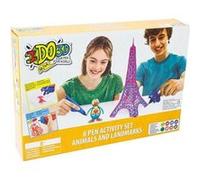 IDO3D Ultra, Coffret 8 Tubes, Loisirs Créatifs,Dessiner en 3D, Nouvelle Formule de Gel Qui Sèche Rapidement, 1 Lampe UV, 1 Plaque de Moules, 1 Calque, 1 Guide, Dès 8 Ans, Dd002