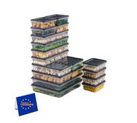 IDOBY Boîtes de conservation empilables, ensemble de boîtes de rangement, organiseur de congélateur et de réfrigérateur avec couvercles, résistantes au gel jusqu’à -25°C, boîtes à charcuterie