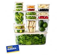 IDOBY Lot de 17 boîtes de conservation empilables, hermétiques, transparentes, plusieurs tailles pour fruits, légumes et sandwichs