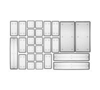 IDOBY Lot de 26 organiseurs de tiroirs, organiseurs de bureau, de cuisine, de tiroir de coiffeuse, séparateur de tiroir, de salle de bain, anthracite, 26