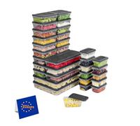 IDOBY Lot de 32 boîtes de conservation empilables, pour congélateur et réfrigérateur, avec couvercle, résistantes au gel jusqu'à -25 °C, réutilisables, pour charcuterie