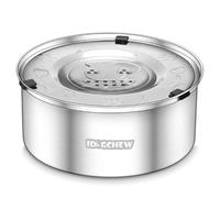 IDOGCHEW Gamelle Anti Éclaboussure Chien 1L, Gamelle Eau Chien en Acier Inoxydable, Bol Anti-Goutte avec Couvercle Anti-Débordement et Anti-Renversement