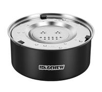 IDOGCHEW Gamelle Anti Éclaboussure Chien 1L Noir, Gamelle Eau Chien en Acier Inoxydable, Bol Anti-Goutte avec Couvercle Anti-Débordement et Anti-Renversement