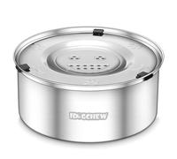 IDOGCHEW Gamelle Anti Éclaboussure Chien 3L, Gamelle Eau Chien en Acier Inoxydable, Bol Anti Goutte avec Couvercle Anti Débordement et Anti Renversement