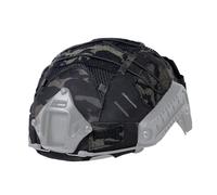 IDOGEAR Housse de Casque Tactique avec Pochette pour Batterie pour Casque M/L/XL Fast PJ BJ MH Kit de contrepoids (Camo Black,Medium)