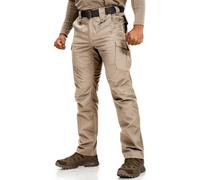 IDOGEAR Pantalon Tactique Homme Pantalon Randonnée Outdoor Imperméable & Respirant Softshell Multi-Poches pour Trekking Airsoft Chasse Résistant & Léger (Khaki,30W x 32L)