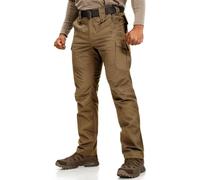 IDOGEAR Pantalon Tactique Homme Pantalon Randonnée Outdoor Imperméable & Respirant Softshell Multi-Poches pour Trekking Airsoft Chasse Résistant & Léger (Coyote Brown,36W x 34L)
