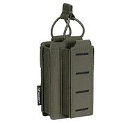 IDOGEAR Pochettes magnétiques Simples 5,56 mm et 9 mm Kangaroo Magazine Pouch Elastic Tactical Molle Pouch for Rifle M4 AR 5.56mm Pistol 9mm .45 ACP Magazines Laser-Cut Style (Ranger Green)
