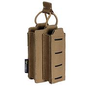 IDOGEAR Pochettes magnétiques Simples 5,56 mm et 9 mm Kangaroo Magazine Pouch Elastic Tactical Molle Pouch for Rifle M4 AR 5.56mm Pistol 9mm .45 ACP Magazines Laser-Cut Style (Coyote Brown)