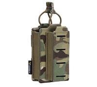 IDOGEAR Pochettes magnétiques Simples 5,56 mm et 9 mm Kangaroo Magazine Pouch Elastic Tactical Molle Pouch for Rifle M4 AR 5.56mm Pistol 9mm .45 ACP Magazines Laser-Cut Style (Camo)